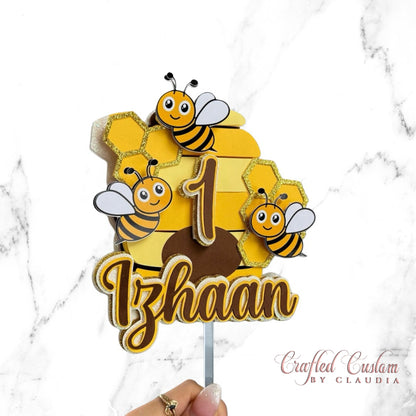 Sweet Little Bee 6” 3D Cake Topper (Cardstock)