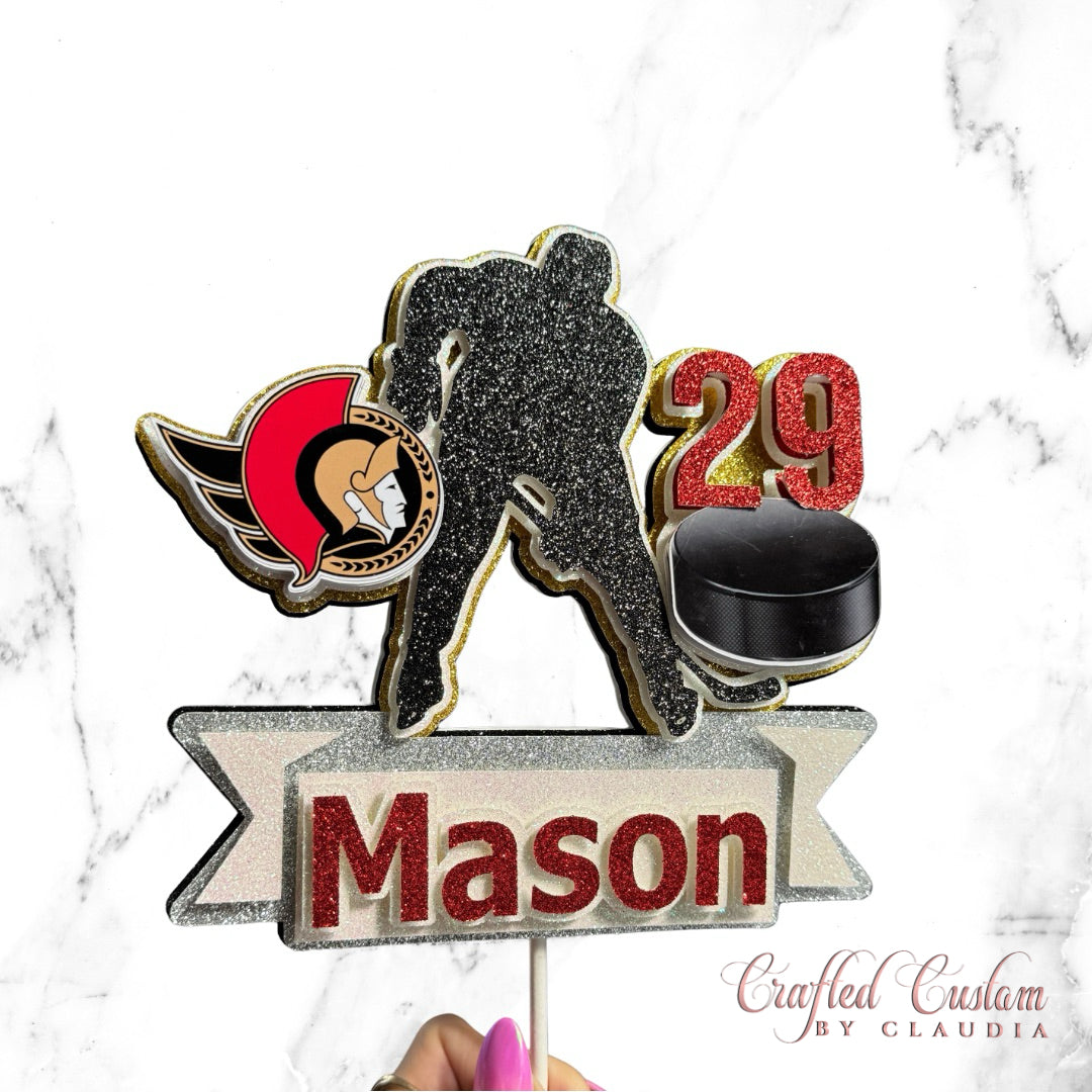 Hockey 6" 3D Cake Topper (Cardstock)