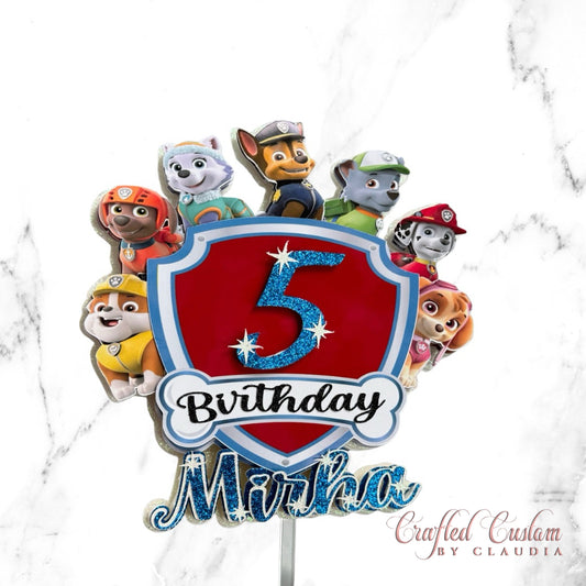 Paw Patrol 6” 3D Cake Topper (Cardstock)